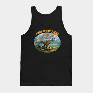 Tyrannosaurus rex with prey "I eat what I kill" Tank Top